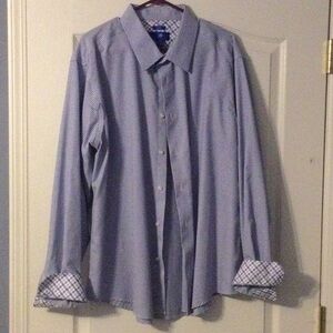 Men’s Egara slim-fit Button Down Dress Shirt Sz XXL 100% Cotton Non-Iron
